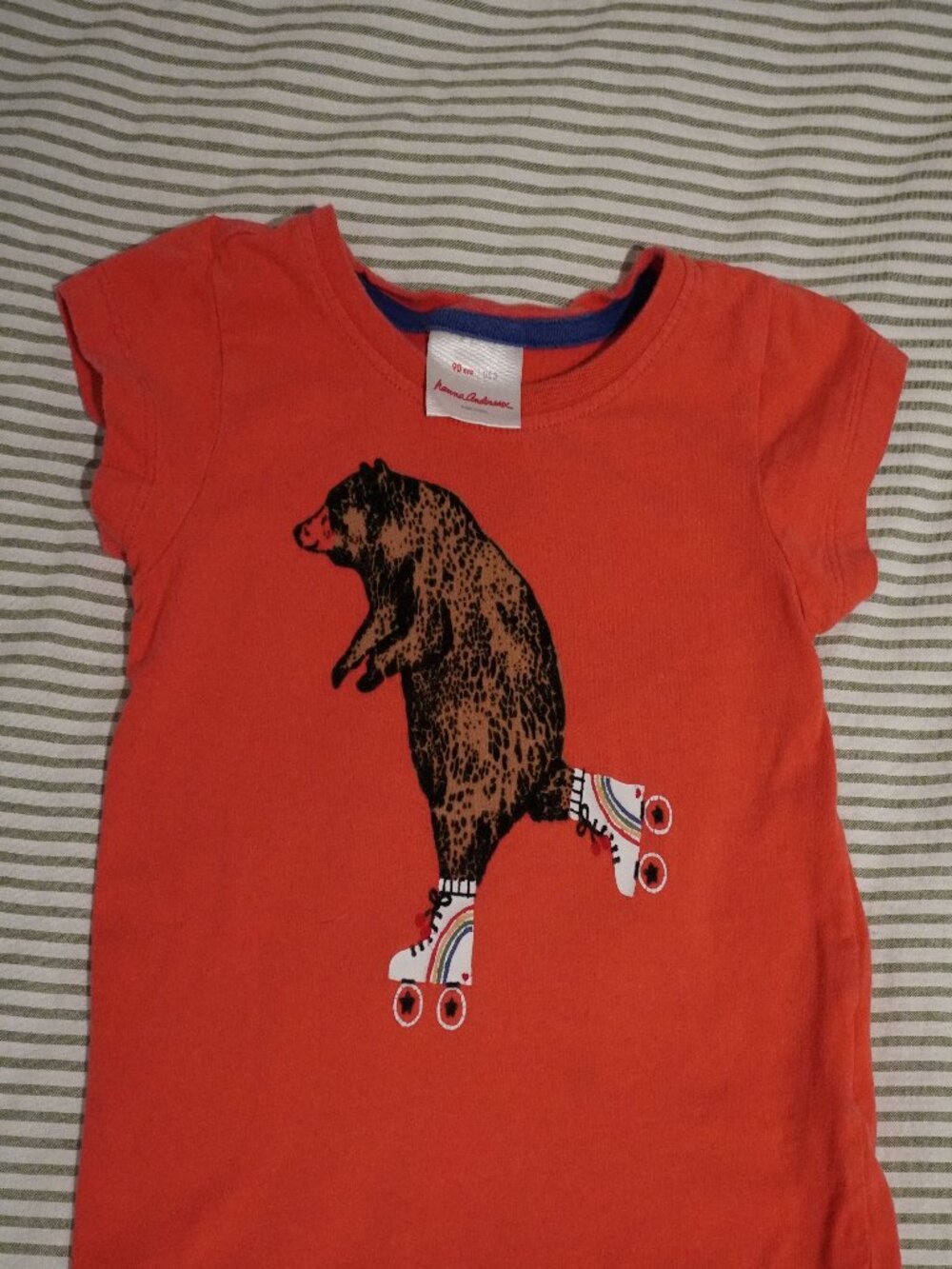 Hanna Andersson 3T Roller Skating Bear Shirt 100% Cotton